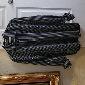 Calvin Klein 100% Cotton Long Sleeve Striped Button Down Shirt Sz. Large